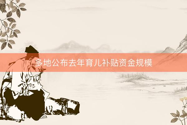 多地公布去年育儿补贴资金规模