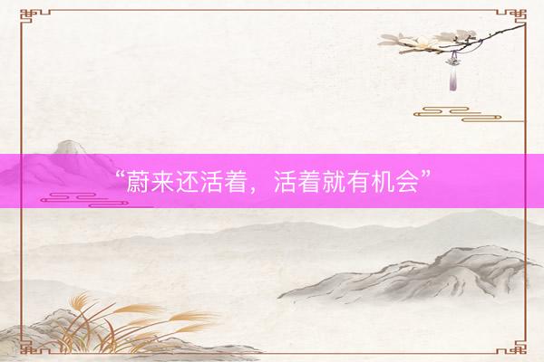 “蔚来还活着，活着就有机会”