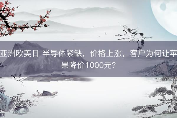 亚洲欧美日 半导体紧缺，价格上涨，客户为何让苹果降价1000元？
