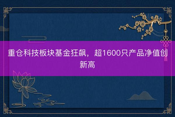 重仓科技板块基金狂飙，超1600只产品净值创新高