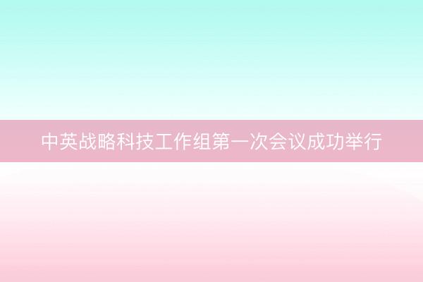 中英战略科技工作组第一次会议成功举行