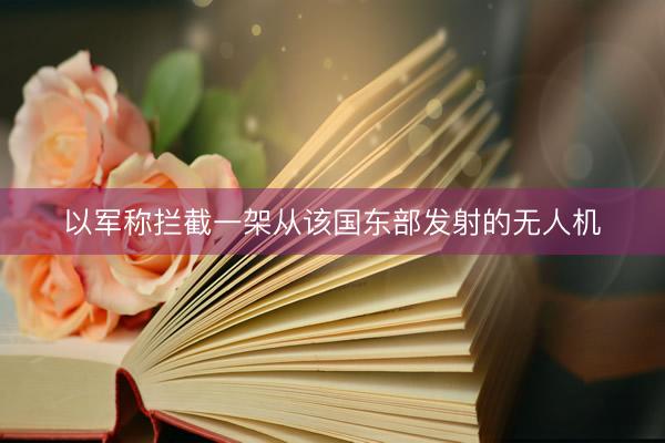 以军称拦截一架从该国东部发射的无人机