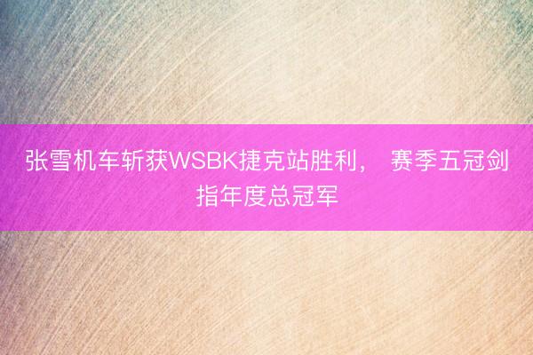 张雪机车斩获WSBK捷克站胜利， 赛季五冠剑指年度总冠军