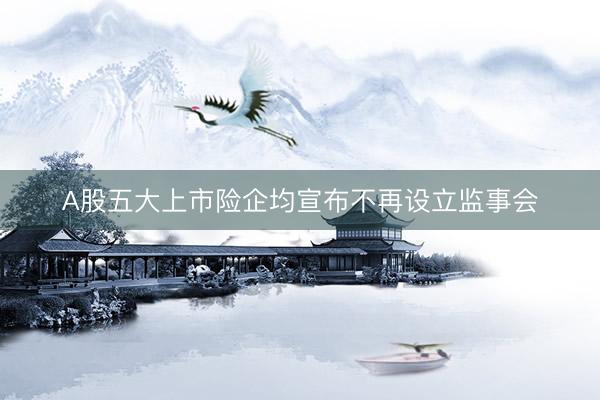 A股五大上市险企均宣布不再设立监事会