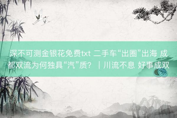 深不可测金银花免费txt 二手车“出圈”出海 成都双流为何独具“汽”质？｜川流不息 好事成双