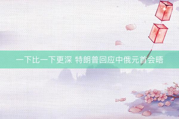 一下比一下更深 特朗普回应中俄元首会晤