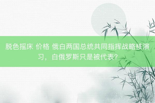 脱色摇床 价格 俄白两国总统共同指挥战略核演习,白俄罗斯只是被代表?