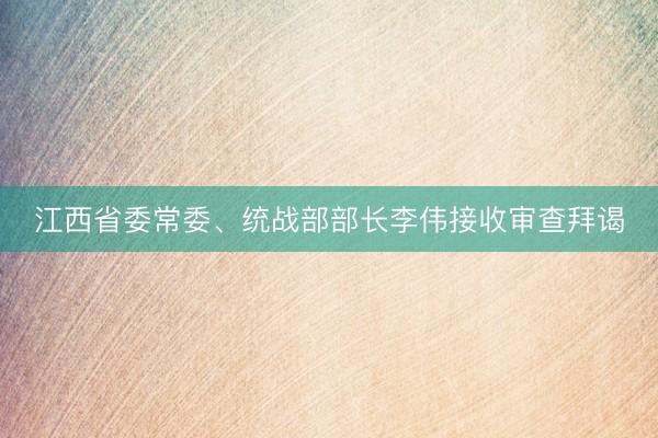 江西省委常委、统战部部长李伟接收审查拜谒