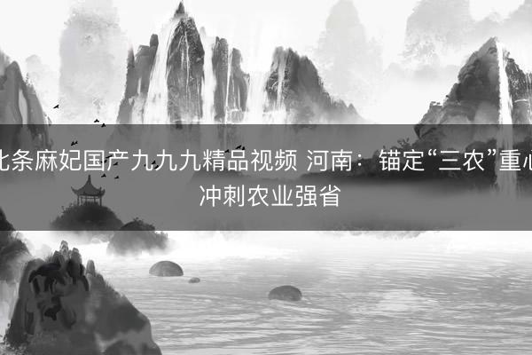 北条麻妃国产九九九精品视频 河南：锚定“三农”重心 冲刺农业强省