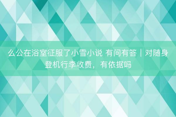 么公在浴室征服了小雪小说 有问有答｜对随身登机行李收费，有依据吗