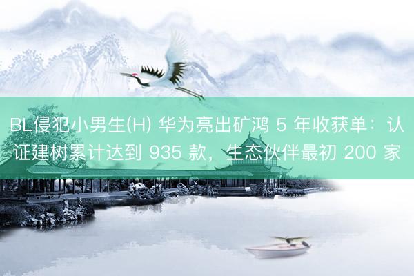 BL侵犯小男生(H) 华为亮出矿鸿 5 年收获单：认证建树累计达到 935 款，生态伙伴最初 200 家