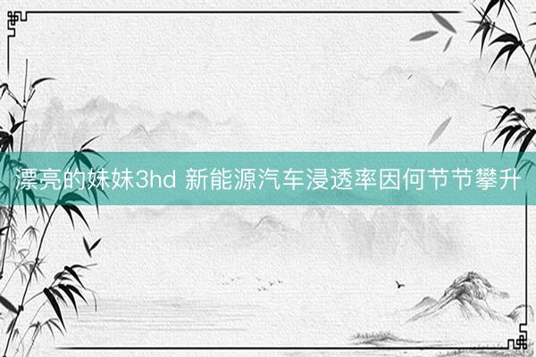 漂亮的妹妹3hd 新能源汽车浸透率因何节节攀升