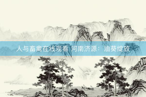 人与畜禽在线观看 河南济源：油葵绽放