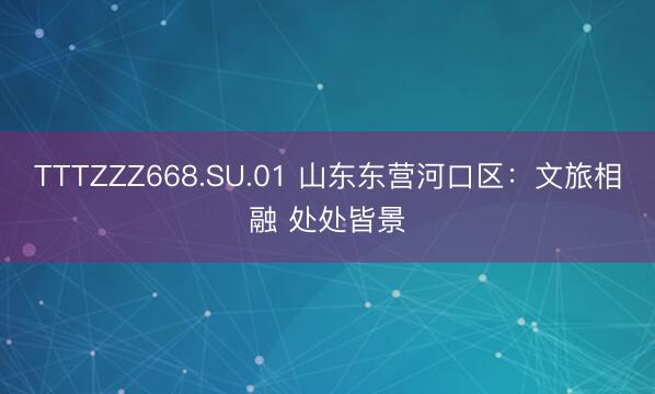 TTTZZZ668.SU.01 山东东营河口区：文旅相融 处处皆景