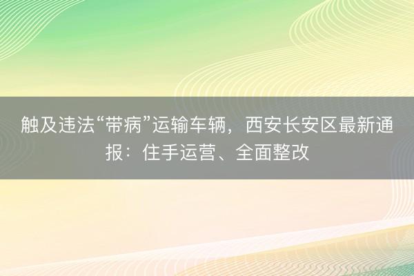 触及违法“带病”运输车辆，西安长安区最新通报：住手运营、全面整改