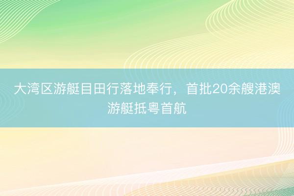 大湾区游艇目田行落地奉行，首批20余艘港澳游艇抵粤首航